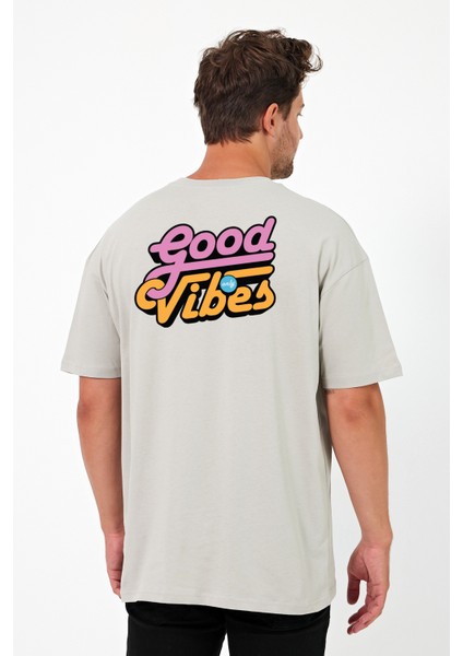 Good Vibes Baskılı Oversize Tişört modelleri