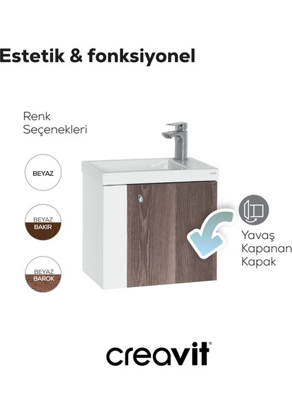 Forest Lavabo Dolabı 50 cm Beyaz-Barok fırsatları