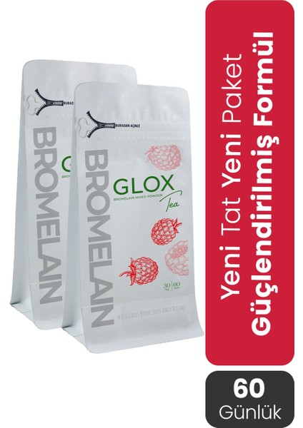Bromelain Ekstraktlı Glox Tea 2'li Paket 60 Günlük Kullanım