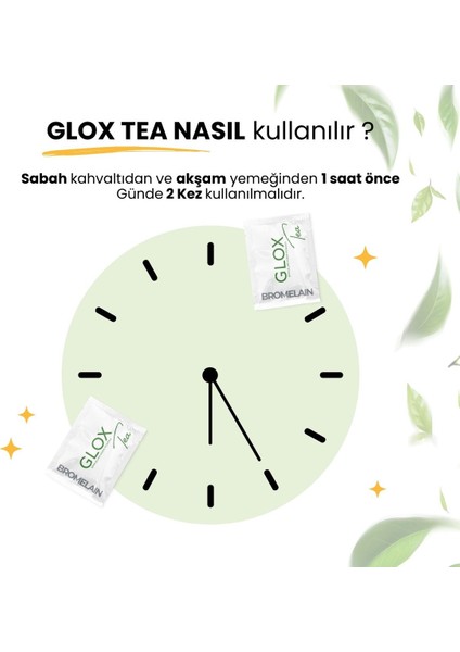 Bromelain Ekstraktlı Glox Tea 2'li Paket 60 Günlük Kullanım modelleri