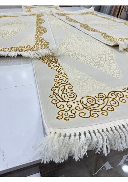 Yatak Odası Halısı 3'lü Set Beyaz Altın Renk Argın Halı fiyatları