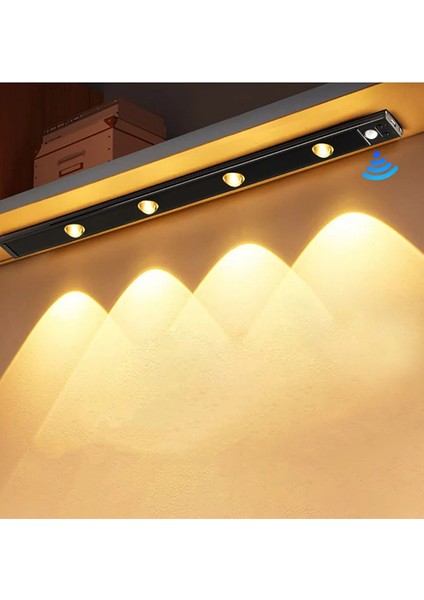 HL-5519 60 cm 6W Hareket Sensörlü Şarjlı Taşınabilir LED Cabinet Tezgah Üstü
