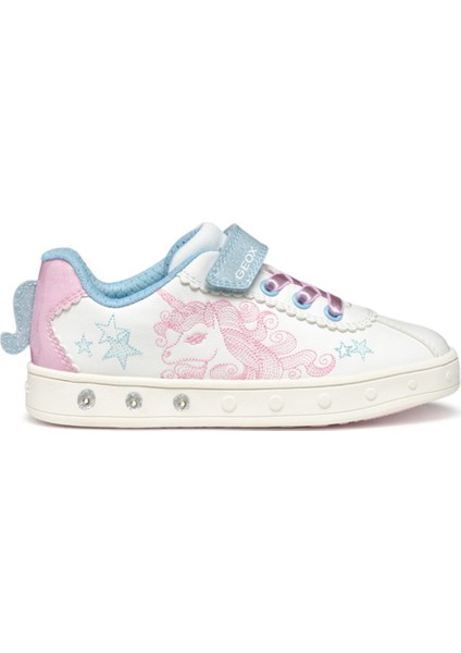 Kız Çocuk Beyaz Skylin Desenli Sneaker J558WA0BCKCC0406