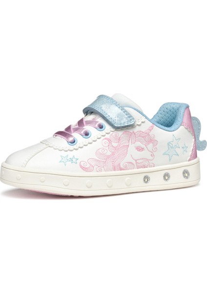 Kız Çocuk Beyaz Skylin Desenli Sneaker J558WA0BCKCC0406