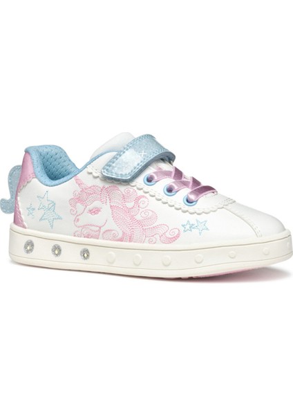 Kız Çocuk Beyaz Skylin Desenli Sneaker J558WA0BCKCC0406