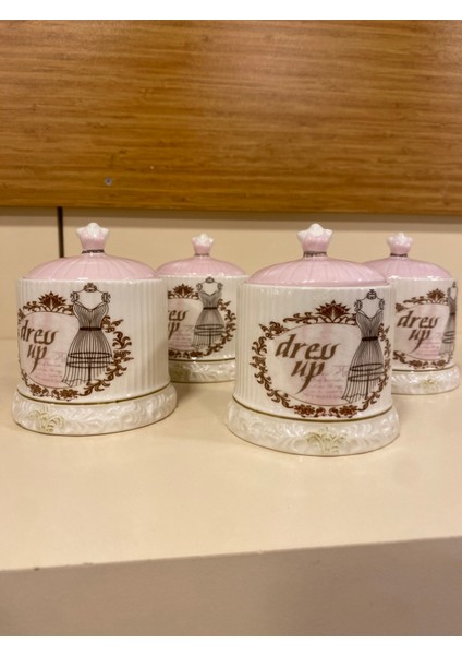 Baharat Takımı 4'lü Porselen Vakumsuz Kapak Miniboy Pembe fiyatları