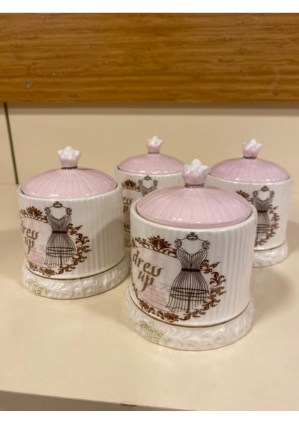 Baharat Takımı 4'lü Porselen Vakumsuz Kapak Miniboy Pembe indirimleri