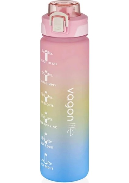 Pipetli Askılı 1000 ml Suluk Vagon Plastic Bottle Matara 1 Litre