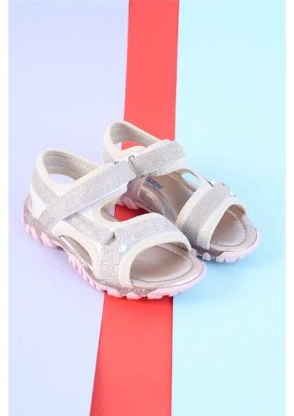 Kız Cırtlı Esnek Taban Tam Ortapedik Dayanıklı Geniş Kalıp Kız Çocuk Spor Sandalet Terlik