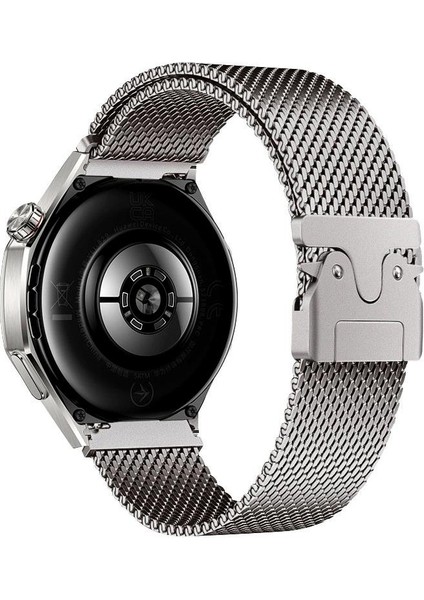 Huawei Watch Gt 2 / Gt2 Pro 46 mm Uyumlu Hasır Metal Örgü Kordon Kayış Ayarlanabilir Kilitli Toka