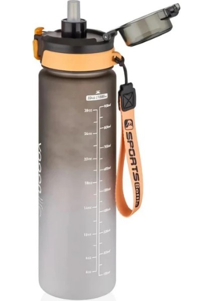 Pipetli Askılı 1000 ml Suluk Vagon Plastic Bottle Matara 1 Litre