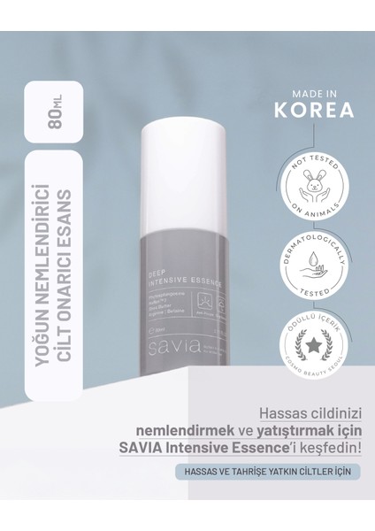 Deep Intensive Essence – Mantar Özlü Yoğun Nem Serumu | Amino Asit ve Bakır Peptitli Cilt Onarıcı Esans | 80 ml | Savia