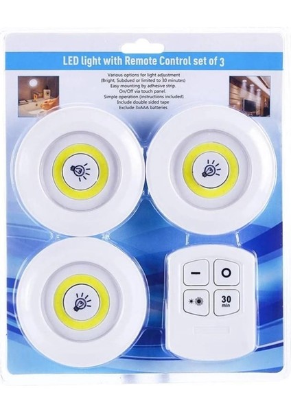Üçlü Kumandalı Pilli Dokunmatik Portatif Cob LED Işık Aydınlatma (4989) fiyatları