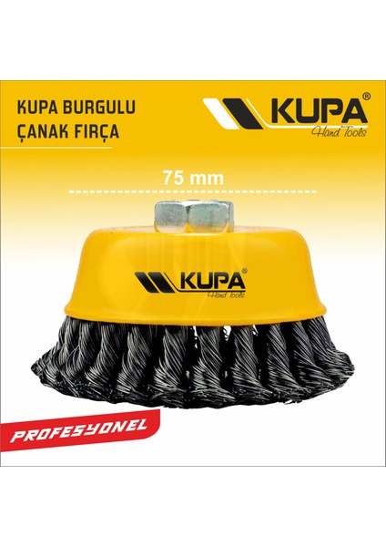 Kupa Çanak Tel Fırça Burgulu 75MM fiyatları