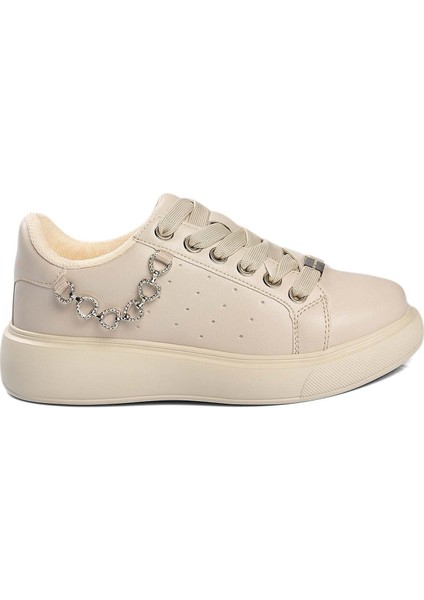 Bayan 36-40 Krem Şık ve Rahat Anatomik Comfort Taban Sneaker