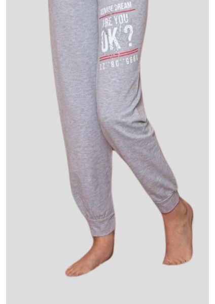 Kız Çocuk Bisiklet Yaka Tişört-Uzun Alt Orta Kalın Pijama Takımı