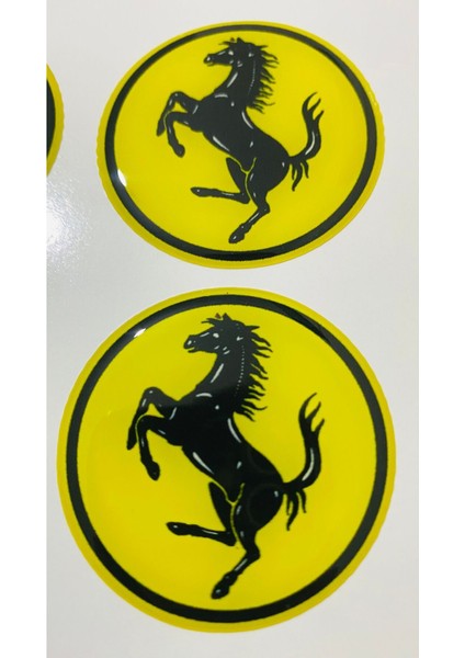 Ferrari Logo Sarı (5x5 Cm) Ikili Damla Etiket fiyatları