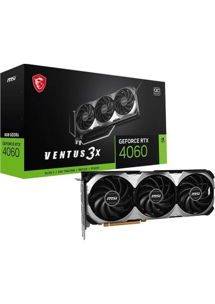 Msı Geforce Rtx 4060 Ventus 3x 8g Oc 8gb Gddr6 128 Bit Dlss 3 Ekran Kartı