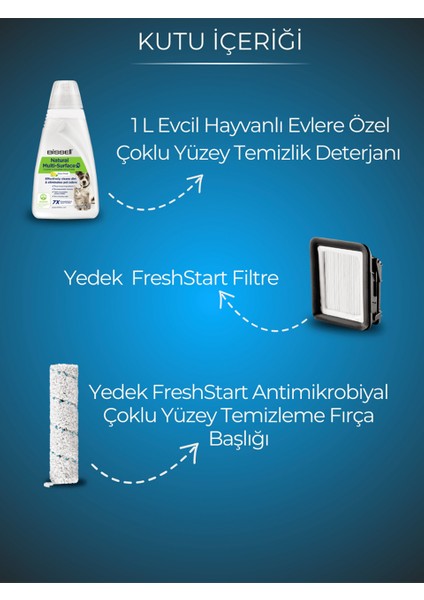 Crosswave Hydrosteam Pet Select Buharlı Dikey Süpürme ve Silme Makinesi