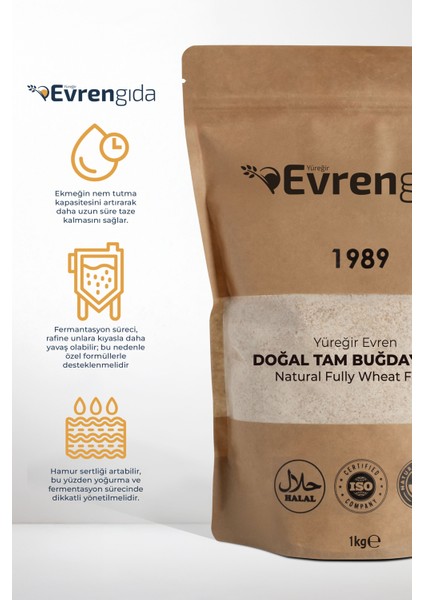 Doğal Tam Buğday Unu 1 kg