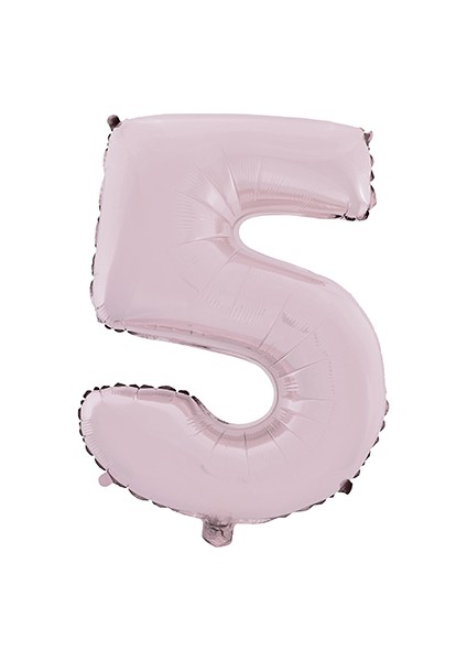 5 Rakam Mat Pembe Folyo Balon 26 Inç 66 cm