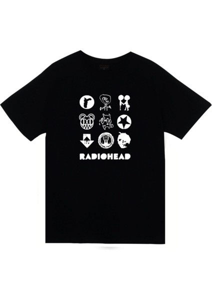 Radiohead Baskılı Unisex %100 Pamuk Siyah T-Shirt