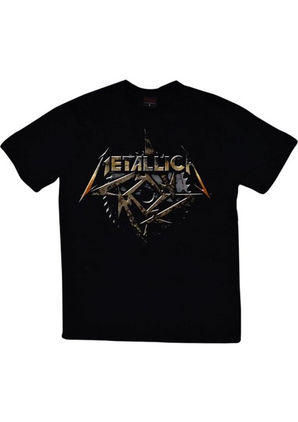 Metallica Baskılı Unisex %100 Pamuk Siyah T-Shirt
