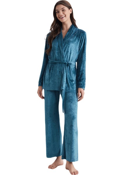 Kadın Bej Pijama Takım 9741