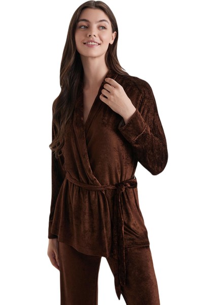 Kadın Bej Pijama Takım 9741