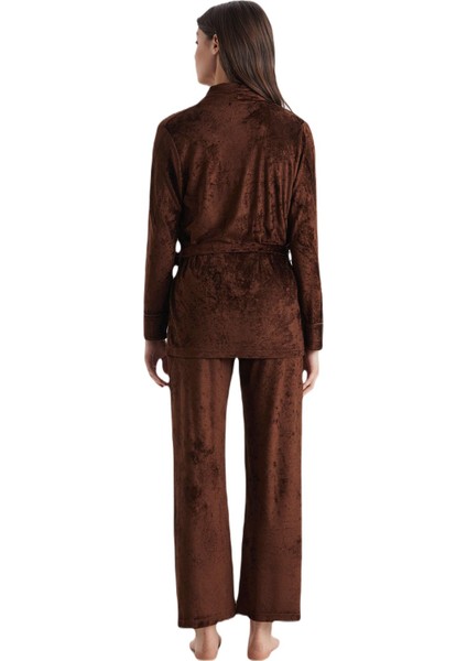 Kadın Bej Pijama Takım 9741