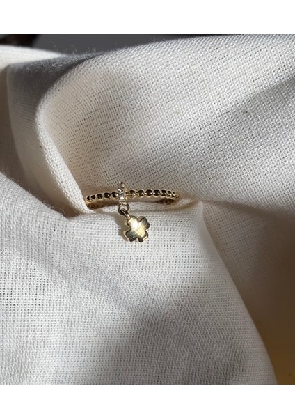 14 Ayar Altın Taşlı Sallantılı Yüzük modelleri