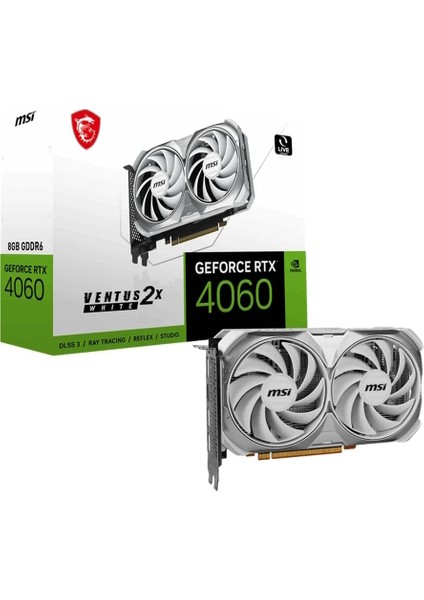 Msı Geforce Rtx 4060 Ventus 2x Whıte 8g 8gb Gddr6 Dlss 3 Ekran Kartı