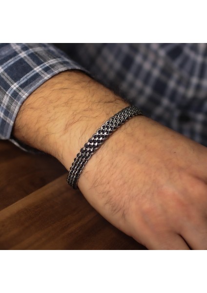 925 Ayar Gümüş Burgu Telli Unisex Bileklik