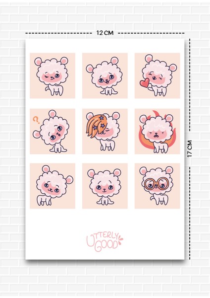 Hayvan Temalı 5'li Sticker | Bullet Journal | Notebook | Ajanda | Scrapbook Için Uygun Set