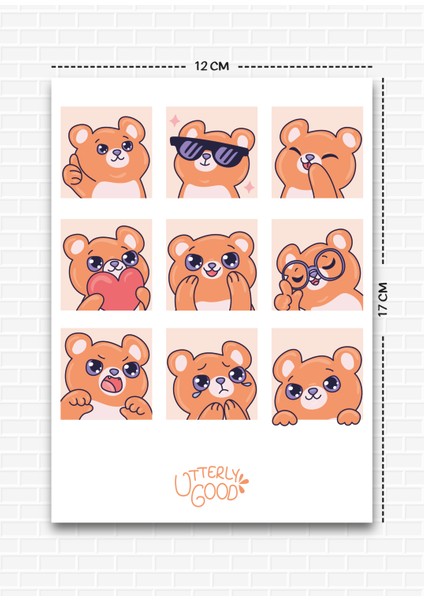 Hayvan Temalı 5'li Sticker | Bullet Journal | Notebook | Ajanda | Scrapbook Için Uygun Set