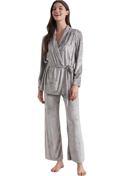 Kadın Bej Pijama Takım 9741