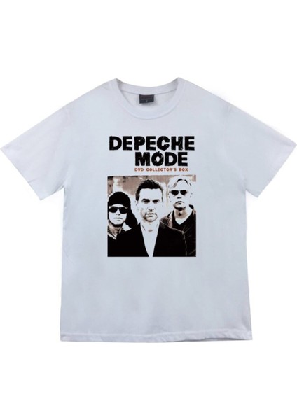 Depeche Mode Baskılı Unisex %100 Pamuk Beyaz T-Shirt