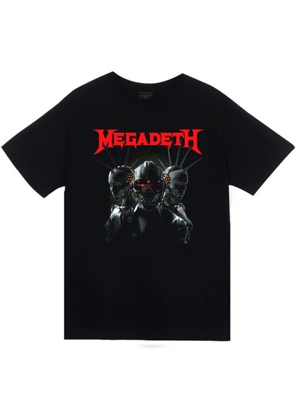 Megadeth Baskılı Unisex %100 Pamuk Siyah T-Shirt