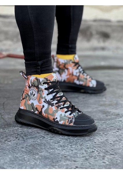 WG017 Koyu Askeri Erkek Yarım Bilek Casual Ayakkabı