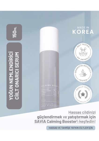Calming Booster Serum – Mantar Özlü Cilt Yatıştırıcı Serinletici Booster | Bakır Peptit, Panthenol ve Hyaluronik Asit Içerikli | 150 ml | Savia