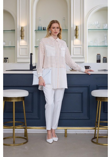 Premium By Moodbasic Taşlı Çizgili Saten Tunik fırsatları