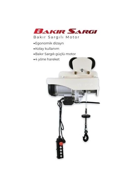 MV1208 Şaryolu 600-1200 kg Elektrikli Vinç