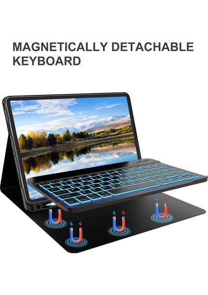 Apple iPad 11. Nesil (A16) 2025 Rgb LED Işıklı Türkçe Karakterli Bluetooth Özellikli Kalemlikli Klavyeli Kılıf A3354 A3355 indirimleri