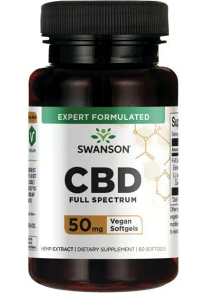 Premium Full Spectrum 50MG - 60 Vegan Softgels.abd Menşei