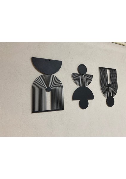 3'lü Soyut Çizgi Sanatı Metal Tablo indirimleri