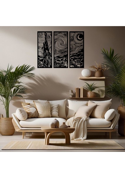 Starry Night 3'lü Metal Tablo fiyatları