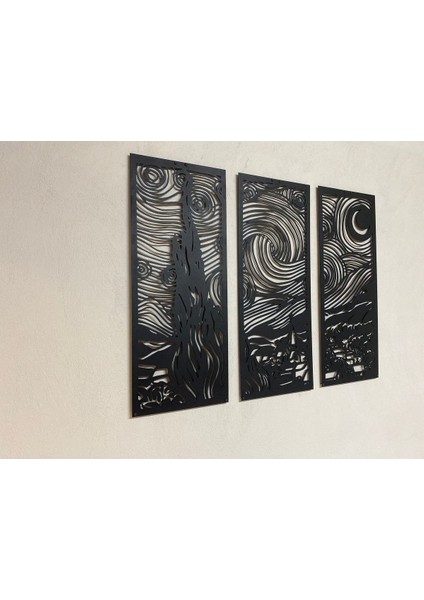 Starry Night 3'lü Metal Tablo indirimleri
