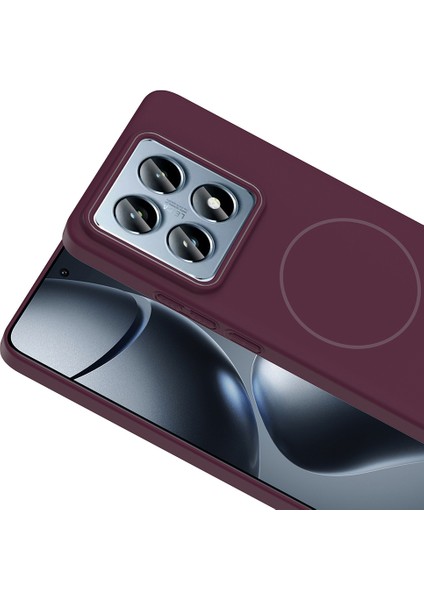14T Pro Kılıf Magsafe Şarj Özellikli Sys Ruby Sert Kapak - Gri