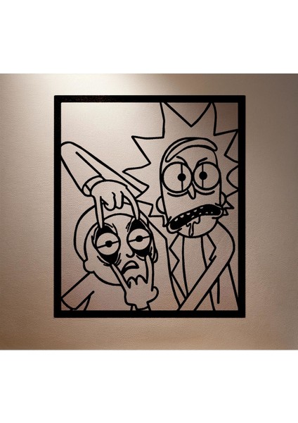 Rick And Morty Figürlü Metal Tablo