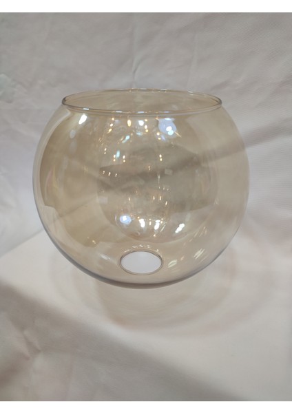 Avize Camı.tekli Cam,bal Renkte,küre,açık ağızlı(ÇAPI:20,00cm-H:18,00cm )(E.27)